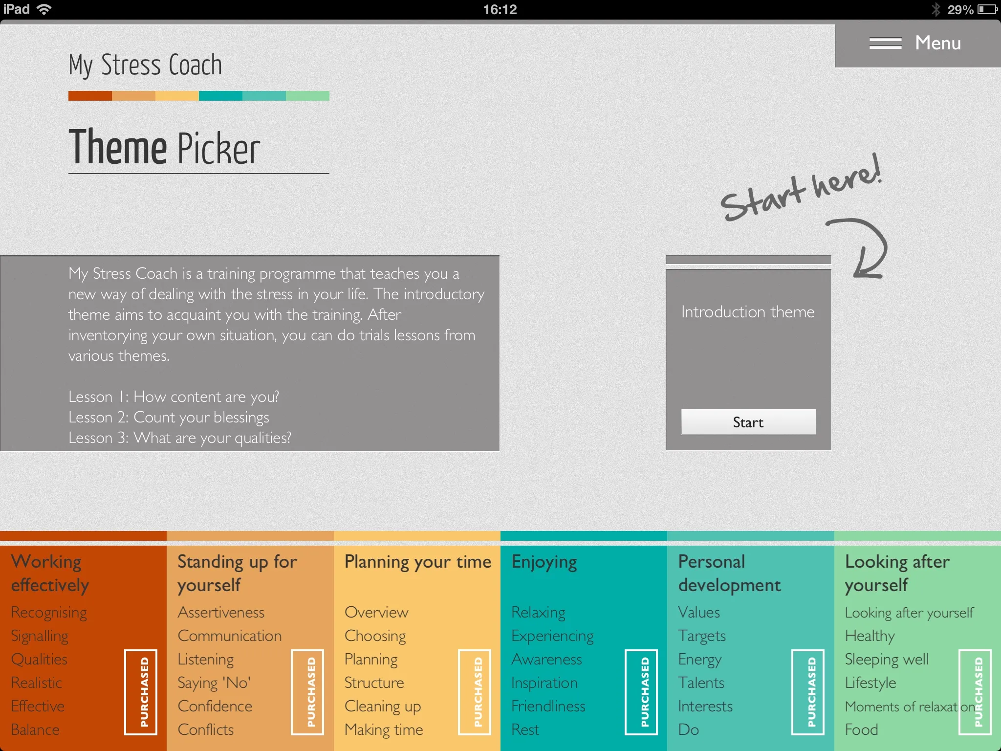 OHRA app screen 1 of 3